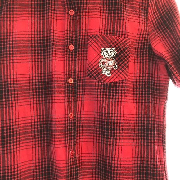 Juniors by Gen 2 Wisconsin Badger Flannel Shirt M - Picture 2 of 5